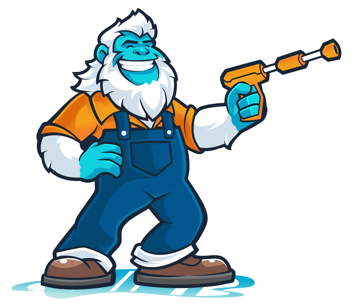Turnbill Pressure Washing mascot, Splash the Yeti
